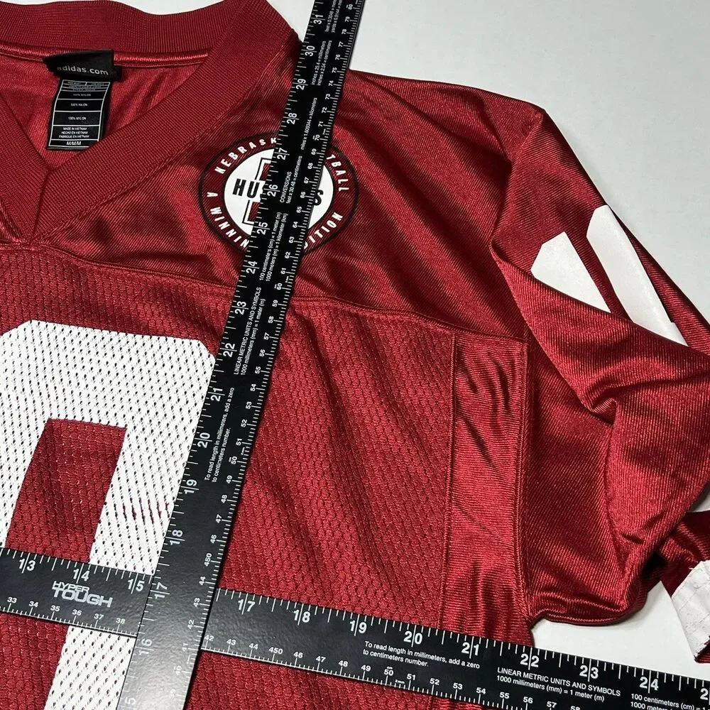 Nebraska Cornhuskers Jersey Mens Medium Red White NCAA Football Adidas #10